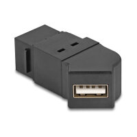 Delock Keystone Modul USB 2.0 Typ-A Einbaubuchse zu Typ-A Buchse 45° gewinkelt schwarz