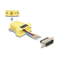 Delock D-Sub 15 Pin Stecker zu RJ12 Buchse Montagesatz gelb