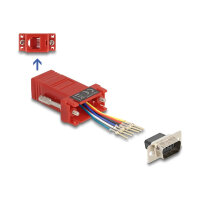 Delock D-Sub 9 Pin Stecker zu RJ12 Buchse Montagesatz rot