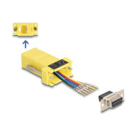 Delock D-Sub 9 Pin Buchse zu RJ12 Buchse Montagesatz gelb