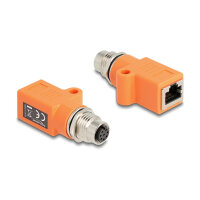 Delock M12 Adapter A-kodiert 8 Pin Buchse zu RJ45 Buchse...