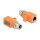 Delock M12 Adapter A-kodiert 8 Pin Buchse zu RJ45 Buchse Cat.5e mit Befestigungsloch gerade orange