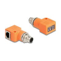 Delock M12 Adapter A-kodiert 8 Pin Stecker zu RJ45 Buchse...