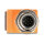 Delock M12 Adapter A-kodiert 8 Pin Stecker zu RJ45 Buchse Cat.5e mit Befestigungsloch 90° gewinkelt orange