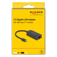 Delock USB Type-C™ Netzwerk Adapter 2,5 Gigabit LAN 1 x RJ45 ASIX