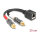 Delock Adapterkabel RJ45 Buchse zu 2 x Cinch Stecker schwarz 20 cm