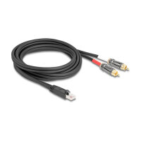 Delock Adapterkabel RJ45 Stecker zu 2 x Cinch Stecker schwarz 2 m