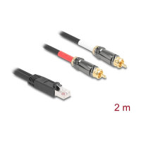 Delock Adapterkabel RJ45 Stecker zu 2 x Cinch Stecker schwarz 2 m