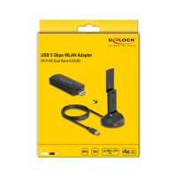 Delock Wi-Fi 6E Dualband WLAN USB Adapter AX5400 (2 x 2402 + 574 Mbps)