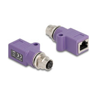 Delock M12 Adapter D-kodiert 4 Pin Buchse zu RJ45 Buchse...