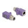 Delock M12 Adapter D-kodiert 4 Pin Buchse zu RJ45 Buchse Cat.5e mit Befestigungsloch gerade violett
