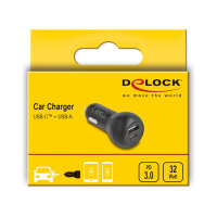 Delock Kfz Ladeadapter USB Type-C™ PD 3.0 und USB Typ-A mit 32 W