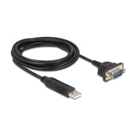 Delock USB RS-232 Adapter USB 2.0 zu D-Sub 9 Stecker mit Muttern kompaktem seriellen Steckergehäuse 1,8 m
