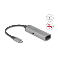 Delock USB Type-C™ Netzwerk Adapter 5 Gigabit LAN 1 x RJ45 mit Power Delivery PD 3.1 140 Watt