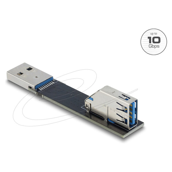 Delock USB 10 Gbps Adapter USB Typ-A Buchse zu Stecker gedreht 90° oben