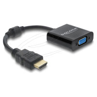 Delock Adapter HDMI Stecker zu VGA Buchse schwarz