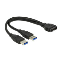 Delock Kabel USB 3.0 Pfostenstecker > 2 x USB 3.0...