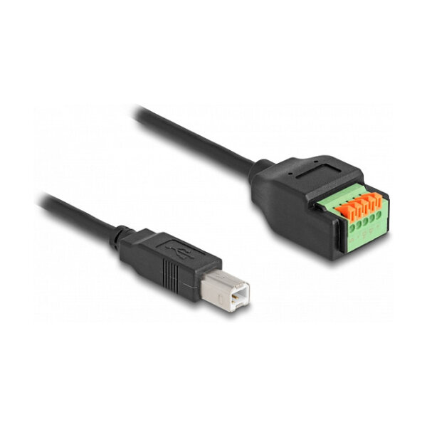 Delock USB Type-C™ 2.0 Buchse zu Terminalblock Adapter mit Drucktaster