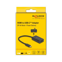 Delock Adapter HDMI Buchse zu USB Type-C™ Stecker (DP Alt Mode) 4K mit PD 100 W