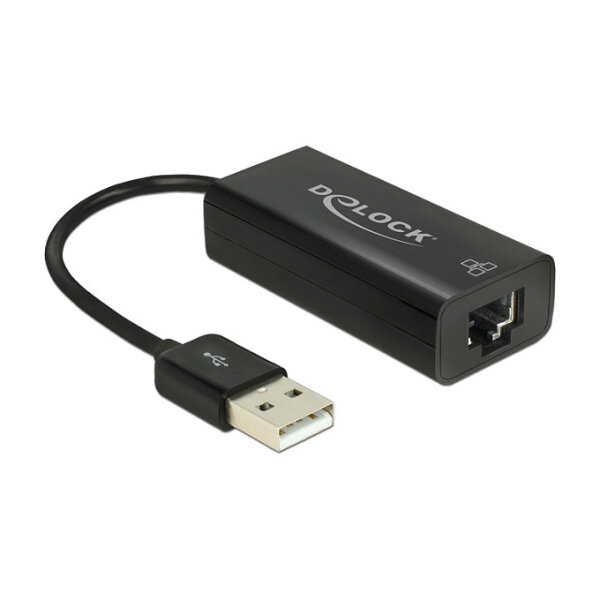 Delock USB 2.0 Typ-A Netzwerk Adapter 10/100 Mbps LAN 1 x RJ45