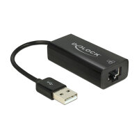 Delock USB 2.0 Typ-A Netzwerk Adapter 10/100 Mbps LAN 1 x RJ45