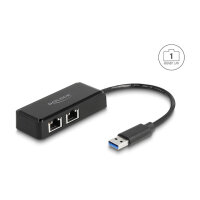 Delock USB Typ-A Netzwerk Adapter Gigabit LAN 2 x RJ45
