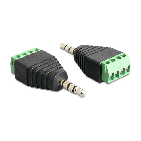 Delock Adapter Klinke Stecker 3,5 mm > Terminalblock 4 Pin
