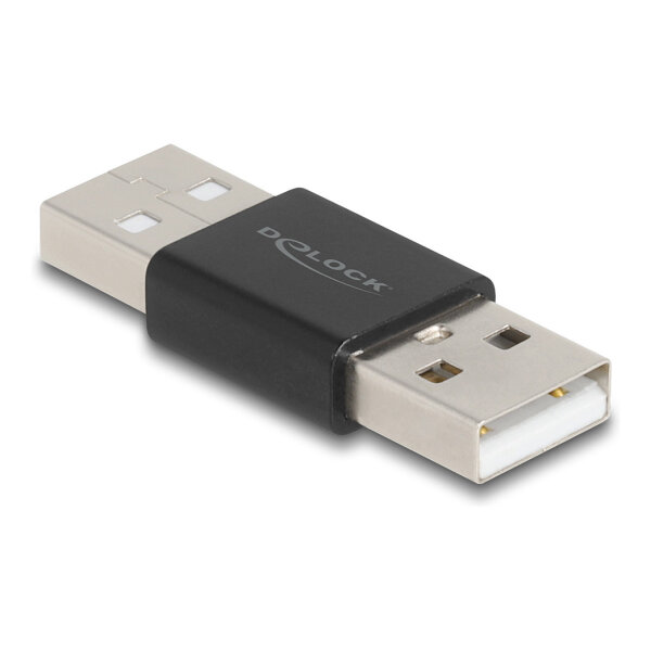 Delock Adapter Gender Changer USB 2.0 Typ-A Stecker zu Stecker Metall
