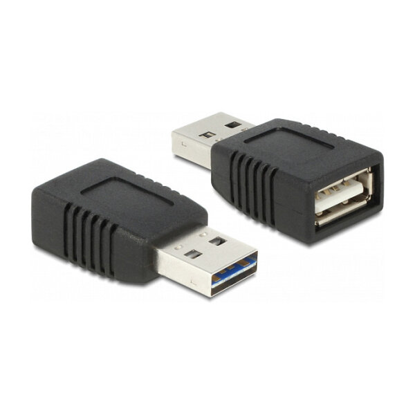 Delock Adapter EASY-USB 2.0-A Stecker zu USB 2.0-A Buchse nur Ladefunktion