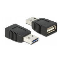 Delock Adapter EASY-USB 2.0-A Stecker zu USB 2.0-A Buchse...