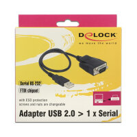 Delock Adapter USB 2.0 Typ-A Stecker > 1 x Seriell...