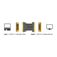Delock Adapter DVI 24+1 Stecker > DVI 24+5 Buchse EDID...