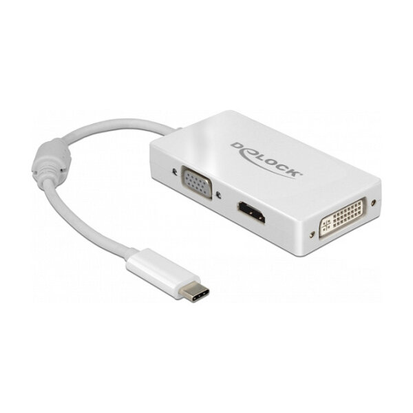 Delock Adapter USB Type-C™ Stecker > VGA / HDMI / DVI Buchse weiß