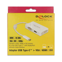 Delock Adapter USB Type-C™ Stecker > VGA / HDMI / DVI Buchse weiß