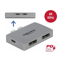 Delock Dual DisplayPort Adapter mit 4K 60 Hz und PD 3.0 für MacBook