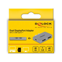 Delock Dual DisplayPort Adapter mit 4K 60 Hz und PD 3.0 für MacBook