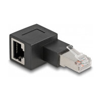 Delock RJ45 Stecker zu RJ45 Buchse Adapter Cat.6A 90°...