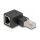 Delock RJ45 Stecker zu RJ45 Buchse Adapter Cat.6A 90° nach links gewinkelt