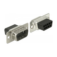 Delock D-Sub 9 Pin Stecker zu RJ45 Buchse Montagesatz schwarz