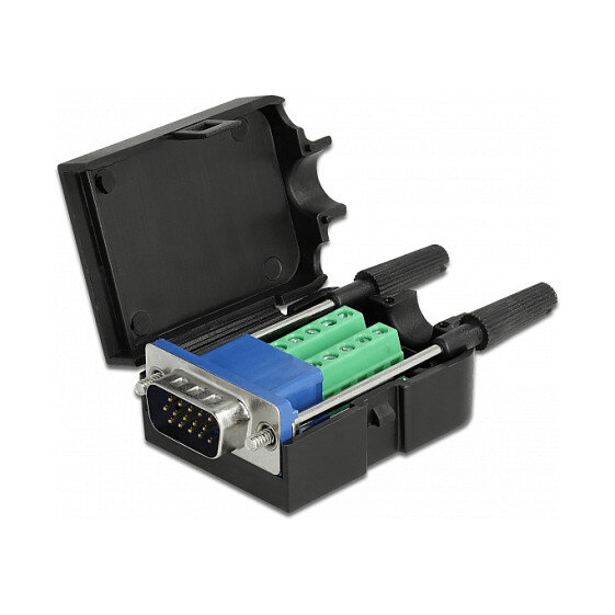 Delock VGA15 Stecker zu Terminalblock Adapter mit Gehäuse