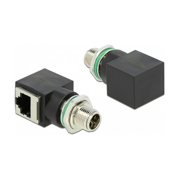 Delock Netzwerkadapter M12 X-kodiert 8 Pin Stecker zu RJ45 Buchse