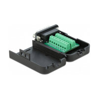 Delock D-Sub15 Stecker zu Terminalblock mit Gehäuse