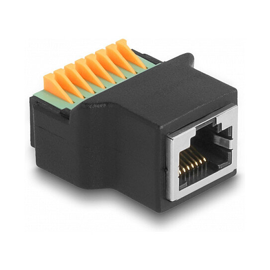 Delock RJ45 Buchse zu Terminalblock mit Drucktaster Adapter