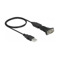 Delock Adapter USB 2.0 Typ-A zu 1 x Seriell RS-232 D-Sub 9 Pin Stecker mit Muttern