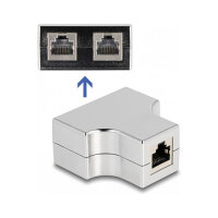Delock RJ45 Splitter / T-Adapter 1 x RJ45 Buchse zu 2 x RJ45 Buchse Cat.5e STP