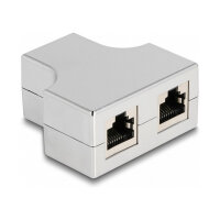 Delock RJ45 Splitter / T-Adapter 1 x RJ45 Buchse zu 2 x RJ45 Buchse Cat.5e STP