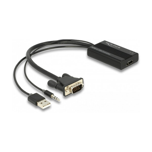 Delock HDMI zu VGA Adapter mit Audio 25 cm