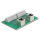 Delock RJ45 2 x Buchse zu 2 x Terminalblock mit Drucktaster für Hutschiene gewinkelt