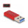 Delock USB 10 Gbps Adapter USB Typ-A Stecker zu USB Type-C™ Buchse aktiv rot