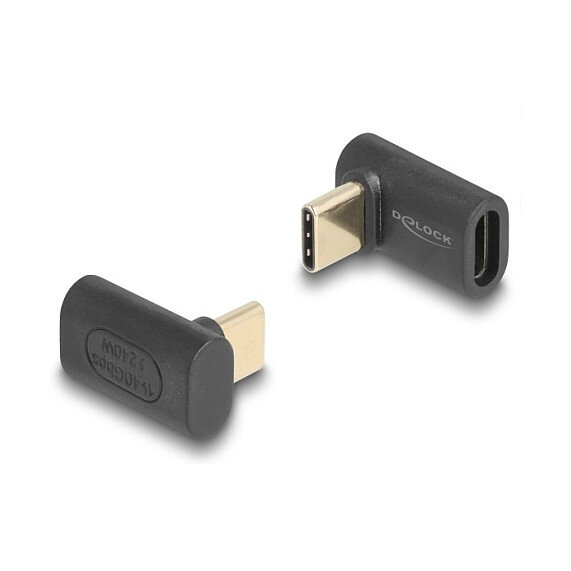 Delock Adapter USB 40 Gbps USB Type-C™ PD 3.1 240 W Stecker zu Buchse gewinkelt 8K 60 Hz